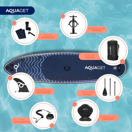 SUP 320 cm zestaw deska pompowana stand up paddleboard do pływania z siedziskiem, akcesoria