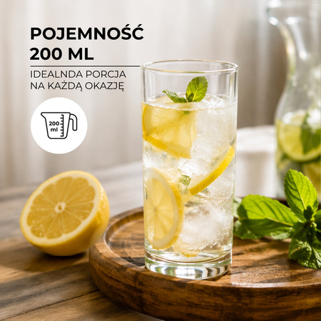 Szklanki do kawy, herbaty i zimnych napojów 200 ml komplet 12 szt.