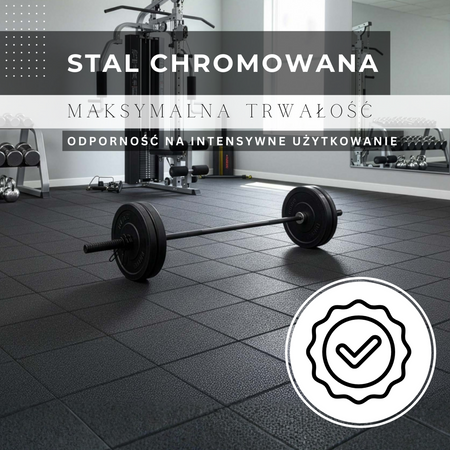 Gryf olimpijski prosty 180 cm z zaciskami 25 mm sztanga stal