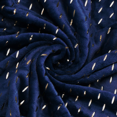 Narzuta na łóżko koc 200x220 cm pled granatowy na kanapę