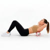 Roller fitness do masażu ciała, średnio twardy, wałek z wypustkami, różowy