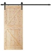System drzwi przesuwnych 200 cm barn door, prowadnica z ozdobnymi okuciami do 100 kg czarny