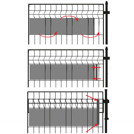 Taśma ogrodzeniowa PVC 35m x 19 cm 450 g/m2 z klipsami mocującymi 20 szt. antracyt