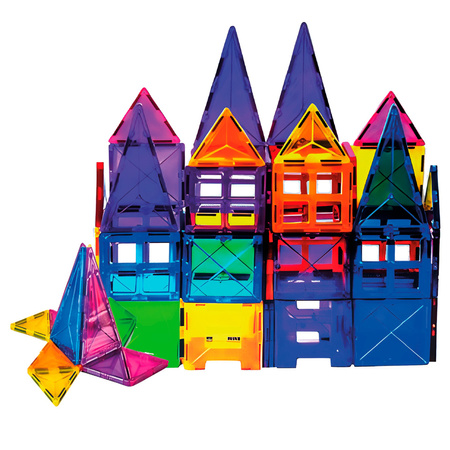 Klocki magnetyczne dla dzieci 48 szt. klocki konstrukcyjne 3D kolorowe edukacyjne