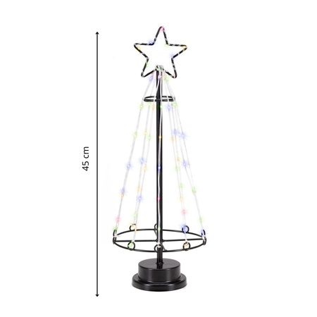 Choinka metalowa 45 cm ozdoba świąteczna 80 LED multikolor