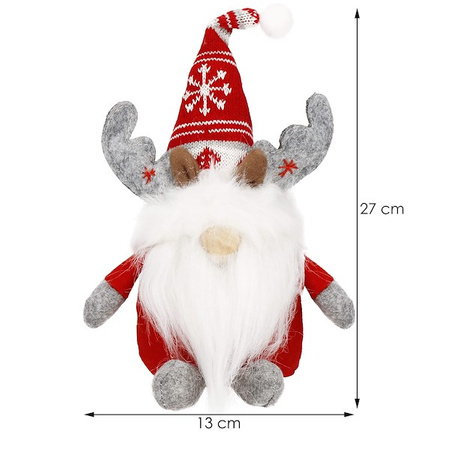 Skrzat 27 cm ozdoba świąteczna, renifer krasnal świąteczny, gnom