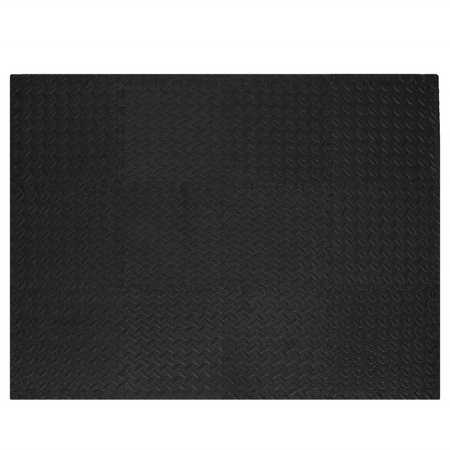 Mata piankowa do ćwiczeń 90x118 cm czarne puzzle pod sprzęt pianka EVA