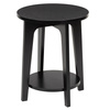 Stolik kawowy czarny 40 cm okrągły z półką, do salonu, sypialni loft nowoczesny