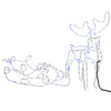 Renifer Led świąteczny z saniami 210 cm świetlna dekoracja biały zimny, niebieski flash
