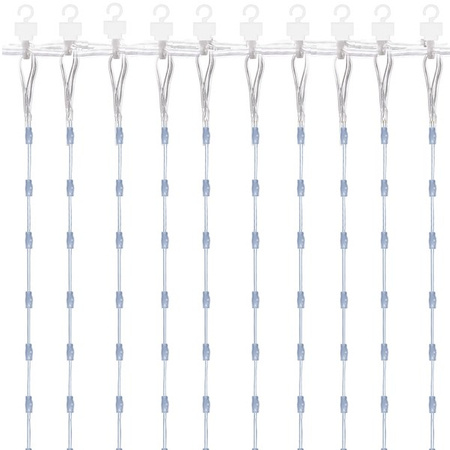 Kurtyna świetlna 300 led lampki choinkowe wewnętrzno-zewnętrzne sople biały zimny + flash