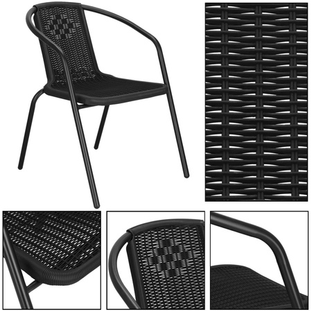 Krzesło ogrodowe metalowe na taras balkon czarne