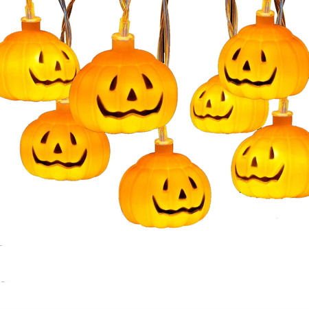 Dekoracja na Halloween łańcuch świetlny dynie girlanda 10 LED