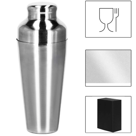 Zestaw barmański 8 elementów do drinków shaker francuski stal nierdzewna srebrny