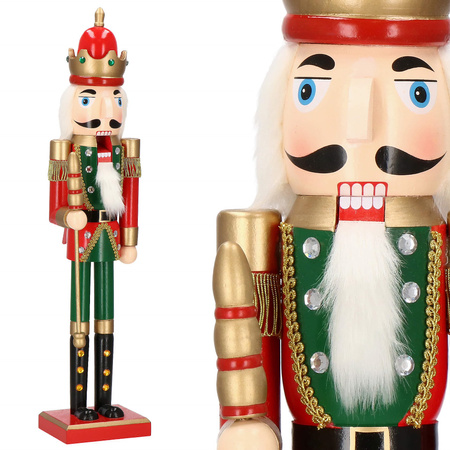 Dziadek do orzechów 60 cm czerwono-zielony, figurka, ozdoba świąteczna
