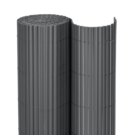 Osłona PVC maskująca 500x100 cm mata na balkon, taras, ogrodzenie, ciemnoszara