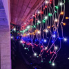 Kurtyna świetlna 300 led multikolor, flash biały zimny girlanda, lampki wewnętrzno-zewnętrzne sople