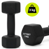 Hantle fitness na stojaku komplet 6 obciążeń 1-3 kg do treningu siłowego, domowego