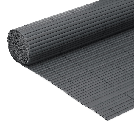 Osłona PVC maskująca 400x100 cm mata na balkon, taras, ogrodzenie, ciemnoszara