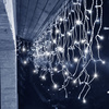 Kurtyna świetlna 14,5 m biały zimny, flash girlanda 300 led lampki wewnętrzno-zewnętrzne sople