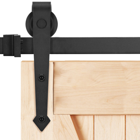 System drzwi przesuwnych 200 cm barn door, prowadnica z ozdobnymi okuciami do 100 kg czarny