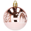 Bombki choinkowe 6 cm 24 szt. rose gold brokatowe zestaw choinkowy
