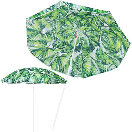 Parasol plażowy 160 cm parasol ogrodowy zielono-biały liście