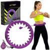 Hula hop cardio, fitness składane z obciążeniem i wypustkami masującymi, fioletowe