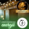 Kurtyna świetlna 300 led girlanda, lampki wewnętrzno-zewnętrzne sople biały ciepły + flash