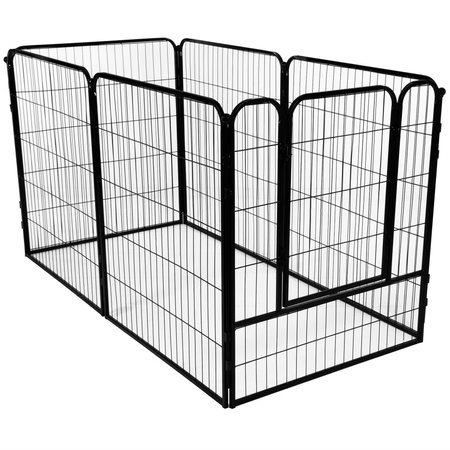 Kojec dla zwierząt wybieg dla szczeniaków klatka dla psa 184x94x100 cm czarna