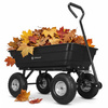 Wózek transportowy ogrodowy z funkcją wywrotki przyczepka metalowa 250 kg czarny