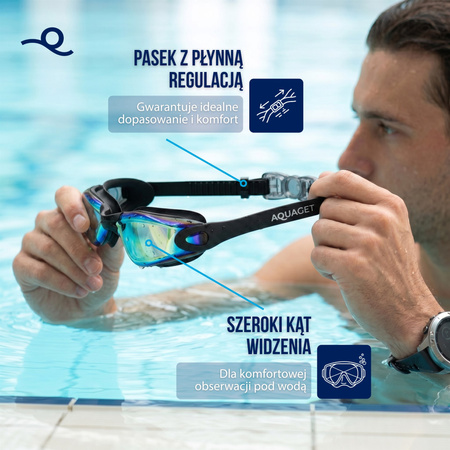 Okularki pływackie Anti-fog okulary do pływania UV na basen zestaw z zatyczkami