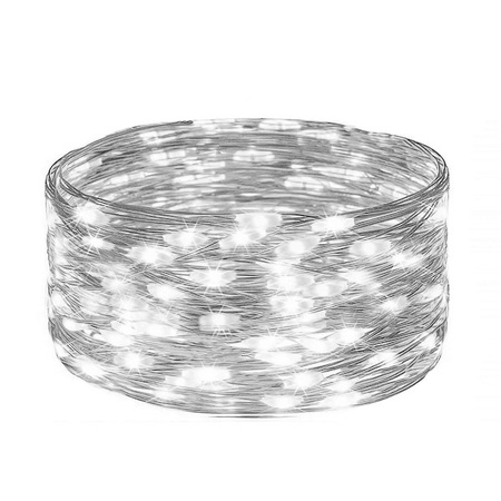 Lampki świąteczne 200 Led 22 m zimny biały oświetlenie choinkowe solarne druciki