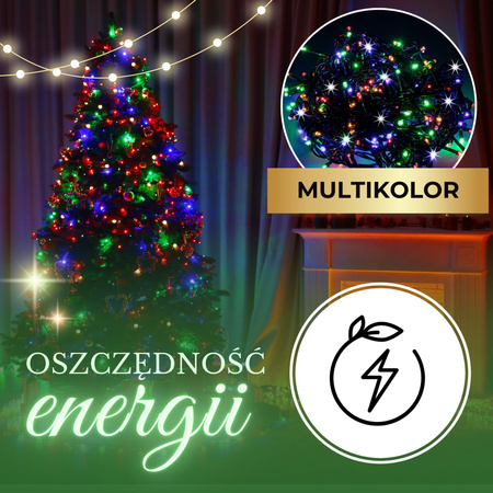 Lampki choinkowe 1000 LED 50 m multikolor zewnętrzne oświetlenie świąteczne