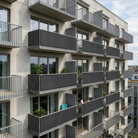 Osłona na balkon 0,9x6 m maskująca mata balkonowa zacieniająca 95% z opaskami antracyt
