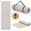 Mata do jogi, ćwiczeń fitness antypoślizgowa 183x61 cm materac do pilates, jasny beż