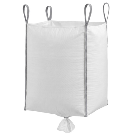 Worek Big bag na gruz z lejem 1000 kg wytrzymały 160x90x90 cm kontener z uchwytami biały