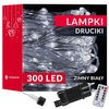 Lampki choinkowe z pilotem 300 led druciki na prąd biały zimny