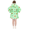 Bluza koc damska 2w1 kocobluza z kapturem ciepła oversize szlafrok futrzak awokado