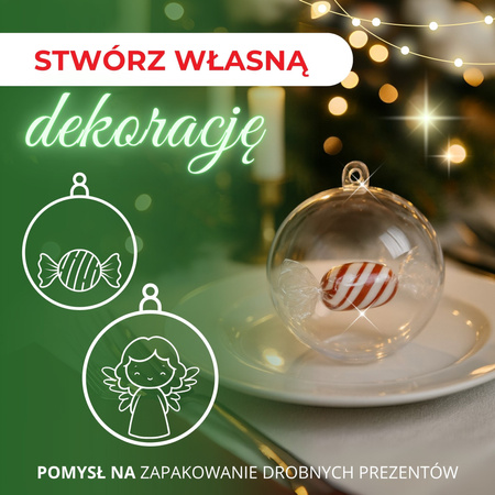 Bombki akrylowe 6cm kula plastikowa decoupage zestaw 2 szt.