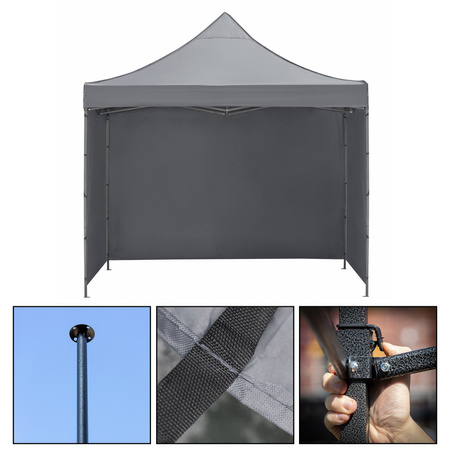 Pawilon ogrodowy 3x3 m namiot handlowy ekspresowy na imprezy, targ, catering, szary