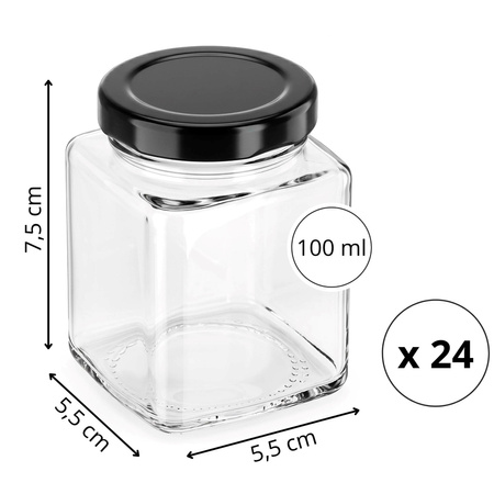 Pojemniki na przyprawy 24 szt. szklane słoiczki 100 ml z 48 etykietami do kuchni