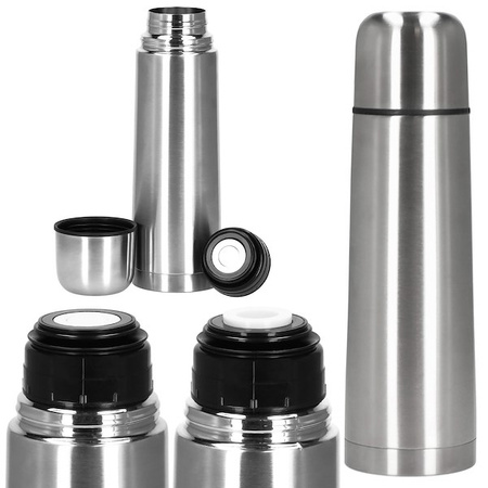 Termos do kawy i herbaty 500 ml stal nierdzewna turystyczny srebrny
