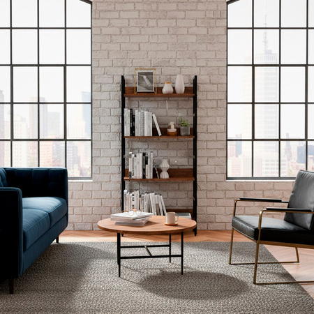 Regał na książki 4 półki loft bibloteczka 124,5x60x28 ciemnobrązowy