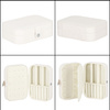 Szkatułka na biżuterię ekoskóra 16x11x5 cm kremowa z brokatem kuferek z przegródkami