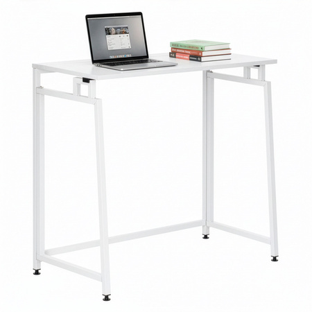 Biurko gabinetowe, stolik do nauki składany, komputerowy 80 cm drewniane, białe