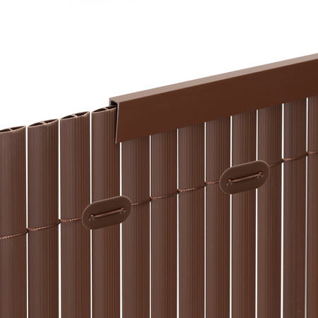 Osłona PVC maskująca 500x140 cm na balkon, taras, ogrodzenie zestaw profile, brązowe