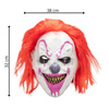Straszny klaun maska na Halloween zabójca krwawy claun z włosami przebranie horror cosplay