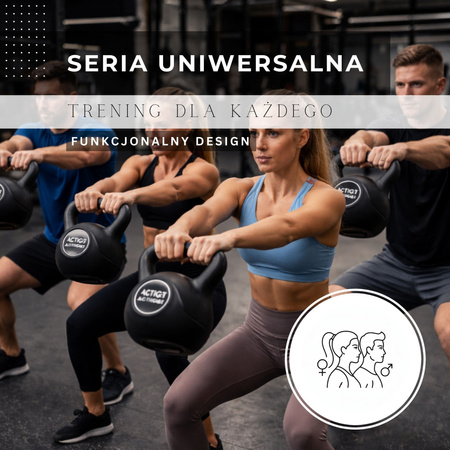 Kettlebelle 16 kg ABS odważnik kulowy do ćwiczeń siłowych hantla do treningu kula czarna