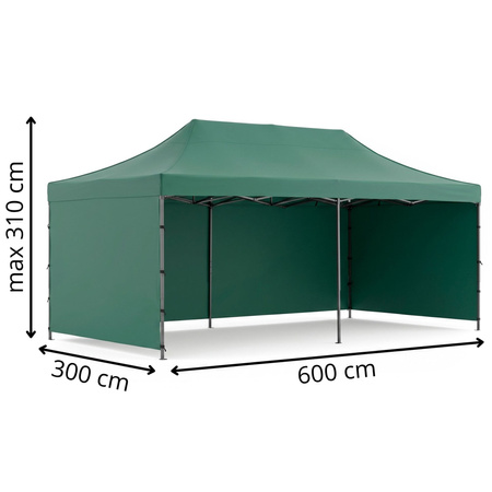 Pawilon handlowy 3x6 m namiot handlowy ekspresowy na imprezy, targ, catering, zielony