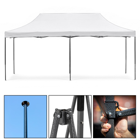 Pawilon handlowy 3x6 m namiot handlowy ekspresowy na imprezy, targ, catering, biały